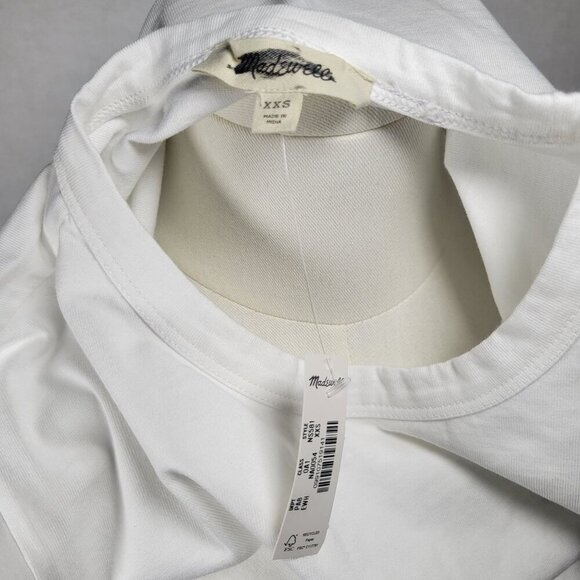 Madewell Women Casual Everyday White Cotton Perfect Crewneck T-Shirt Size XXS - Picture 4 of 10